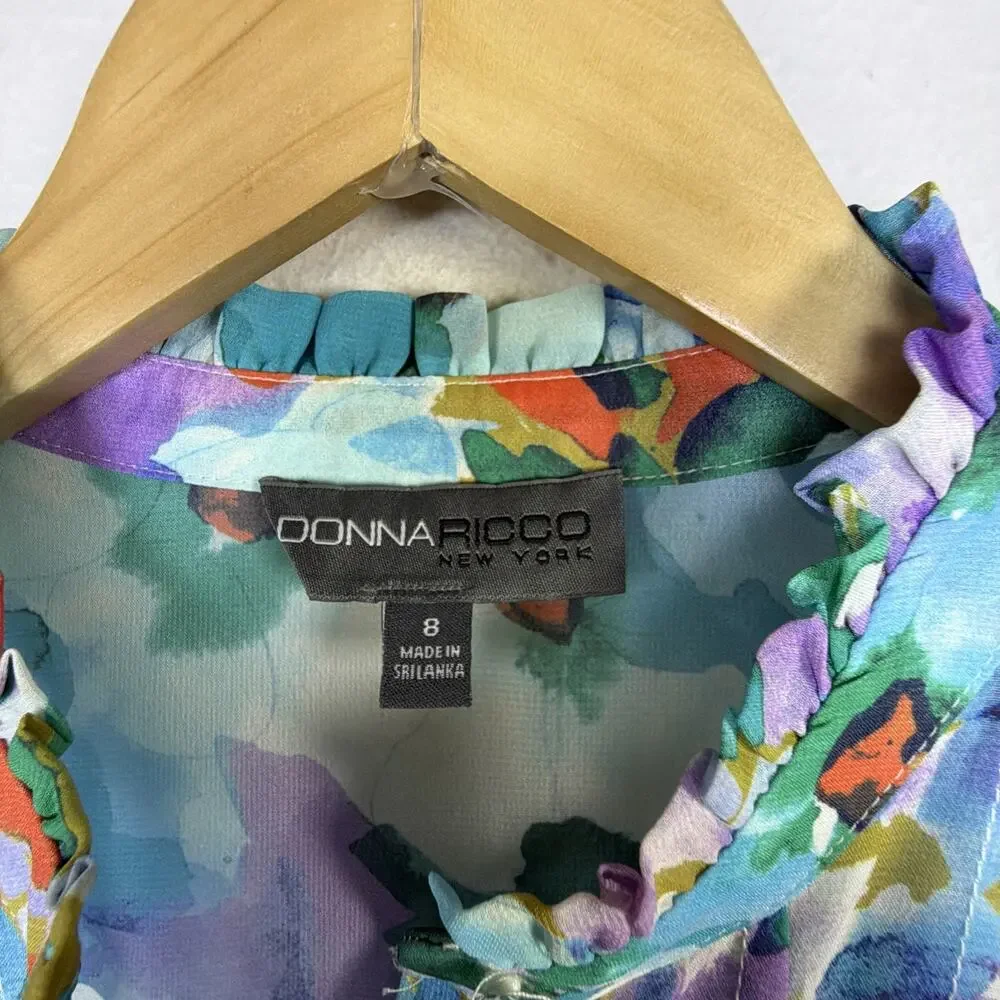 Donna Ricco mini dress floral dress womens 8 victorian summer spring wedding NWT - Picture 7 of 14